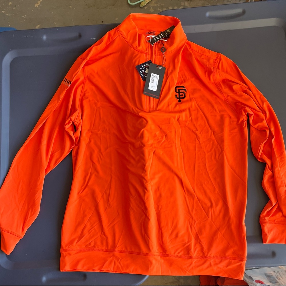NWT SF Giants Orange Pullover 1/4 zip